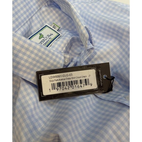 PROPERLY TIED 3T Little Boys Park Avenue Dress shirt Blue Cloud Check NEW $54 - Picture 6 of 7